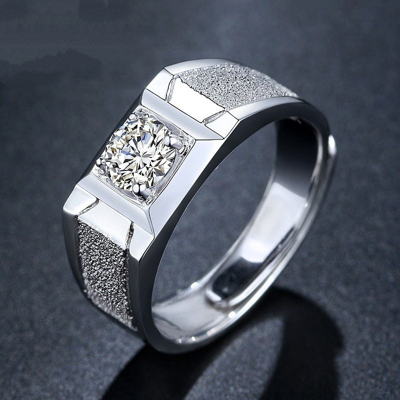 Men's Frosted Diamond Simulation Ring Bold Fashion Jewelry