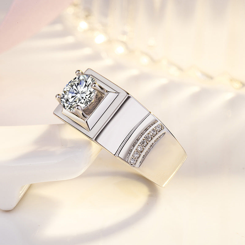 Men's Platinum Style Simulated Diamond Statement Ring Jewelry