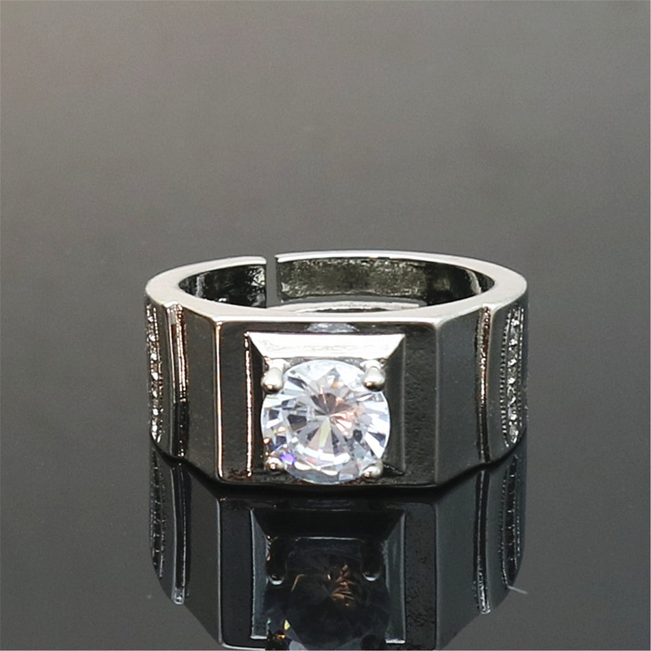Men's Platinum Style Simulated Diamond Statement Ring Jewelry