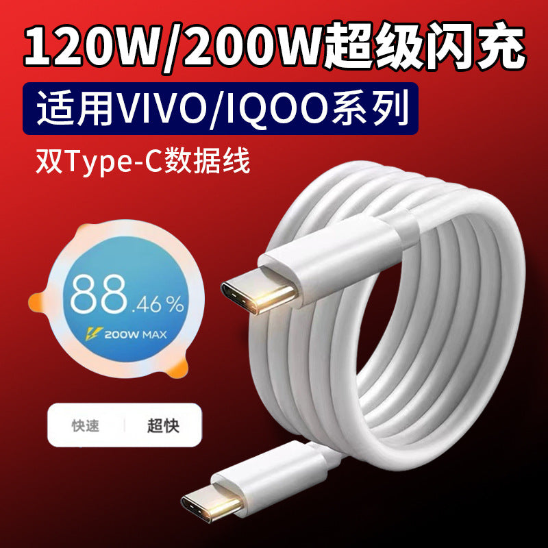 Dual USB Type-C Fast Charging Data Cable for iQOO Devices