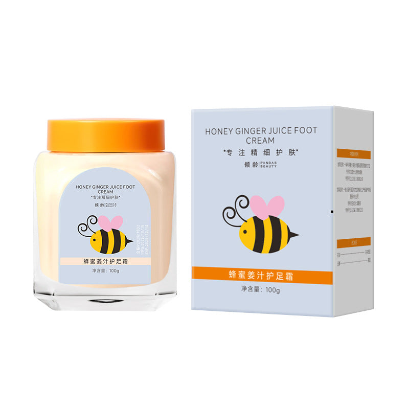 Qingling Honey Ginger Foot Cream, 100g Glass Jar