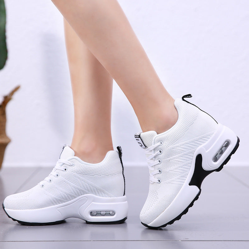 Women's Platform Sneakers with Breathable Mesh and Hidden Lift