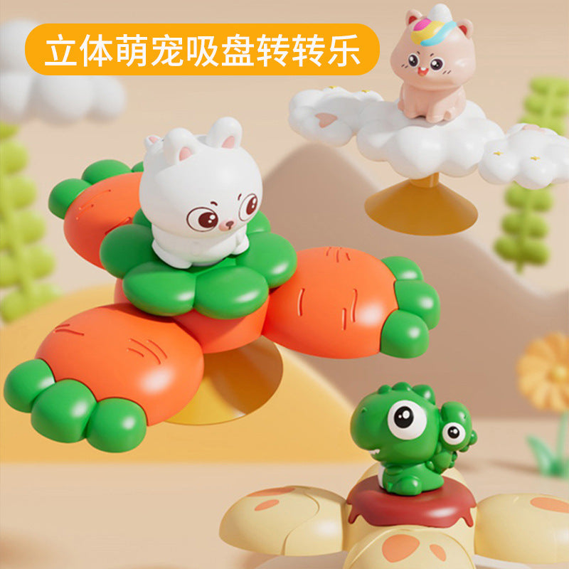 3-Piece Cute Pet Suction Cup Spinner Toy Set