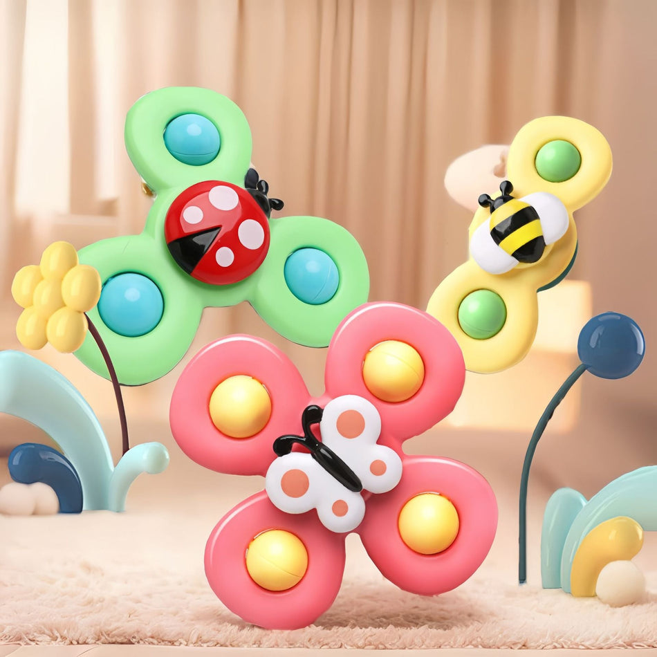 Children's Suction Cup Spinner and Toy Set
