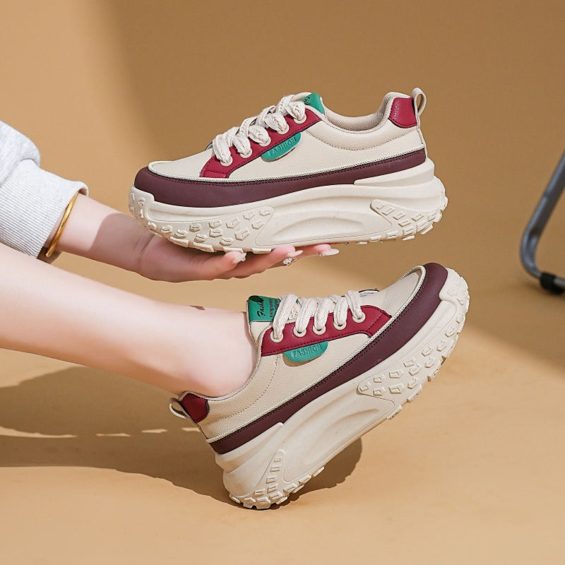 Women's Platform Dad Sneakers with 5cm Height-Enhancing Sole