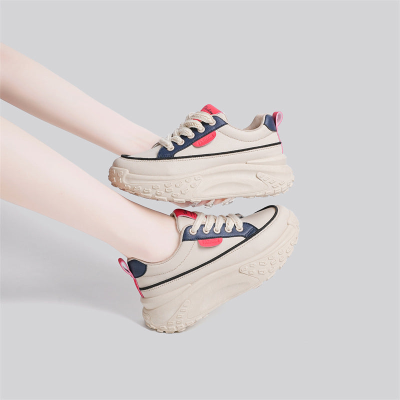 Women's Platform Dad Sneakers with 5cm Height-Enhancing Sole