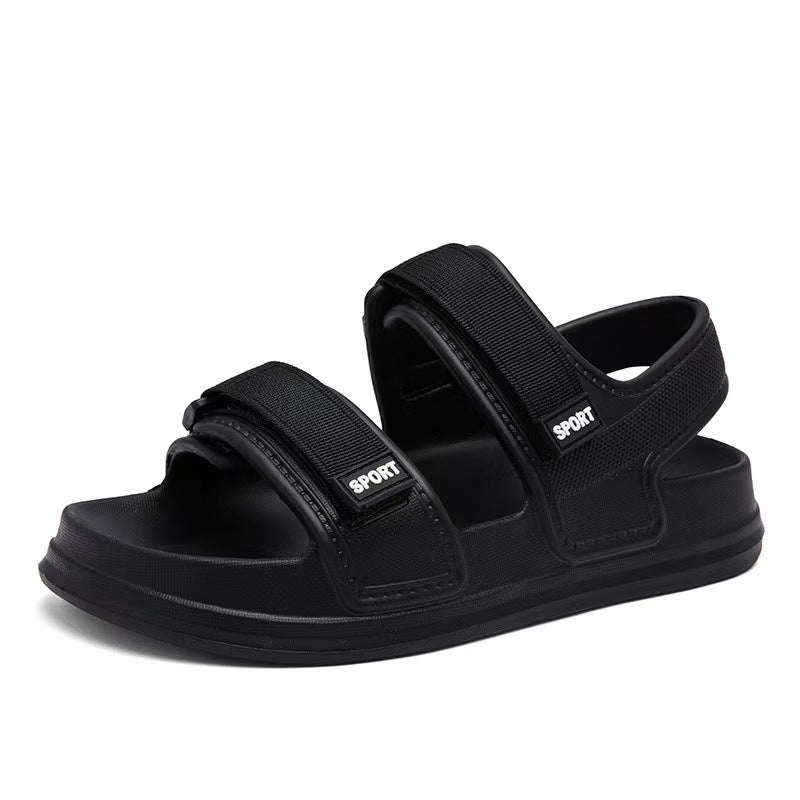 Men's Thick Sole Velcro Beach Sandals with Breathable Design