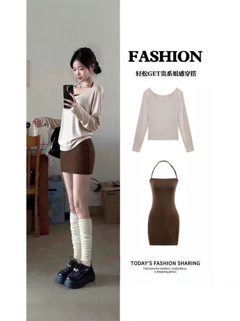 Women's Sheer Blouse and Strapless Bodycon Skirt Set