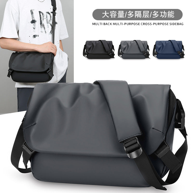 Men's Leather Film Crossbody Bag with Large Capacity Travel