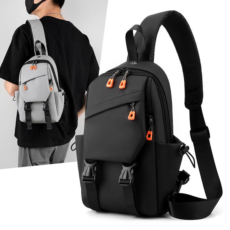 Men's Nylon Chest Bag with Large Capacity Outdoor Crossbody