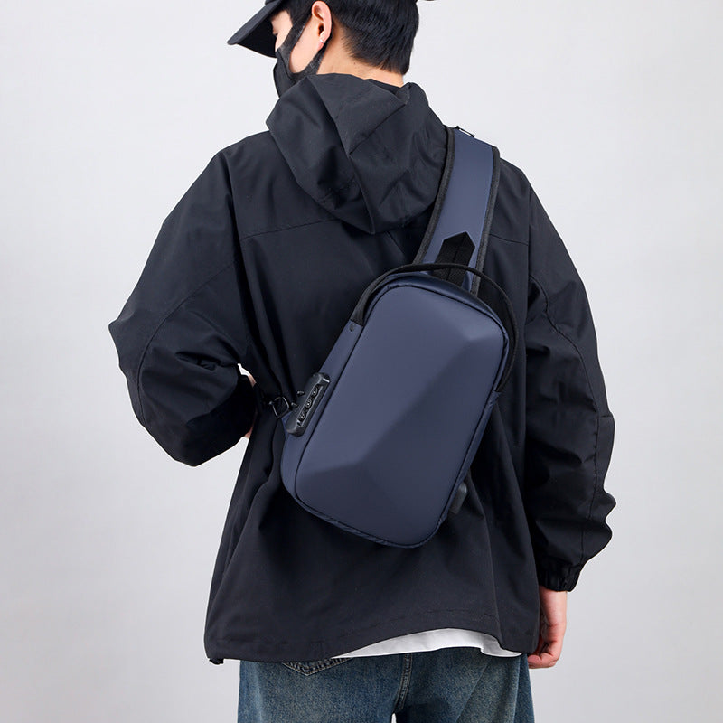 Men's USB Charging Cross Body Bag with Large Capacity Storage