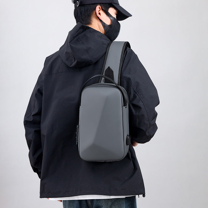 Men's USB Charging Cross Body Bag with Large Capacity Storage