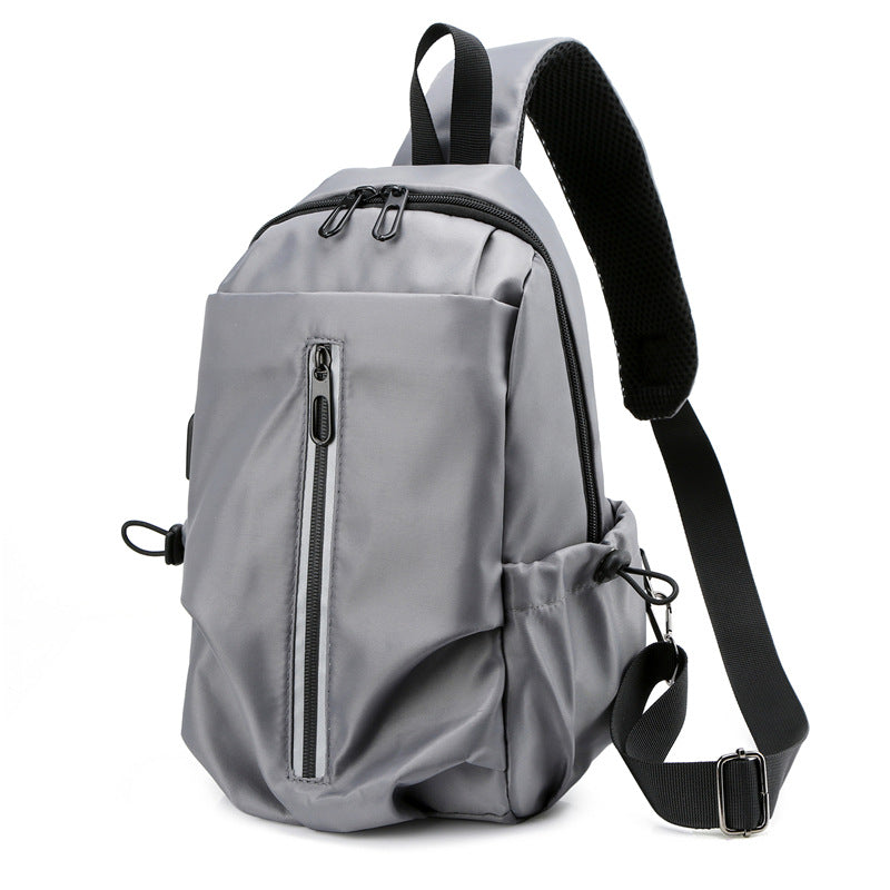 Men's Oxford Cloth Chest Bag with Large Capacity Crossbody Design