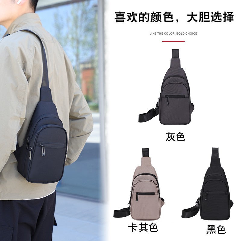 Men's Oxford Cloth Chest Bag with Large Capacity Crossbody Design