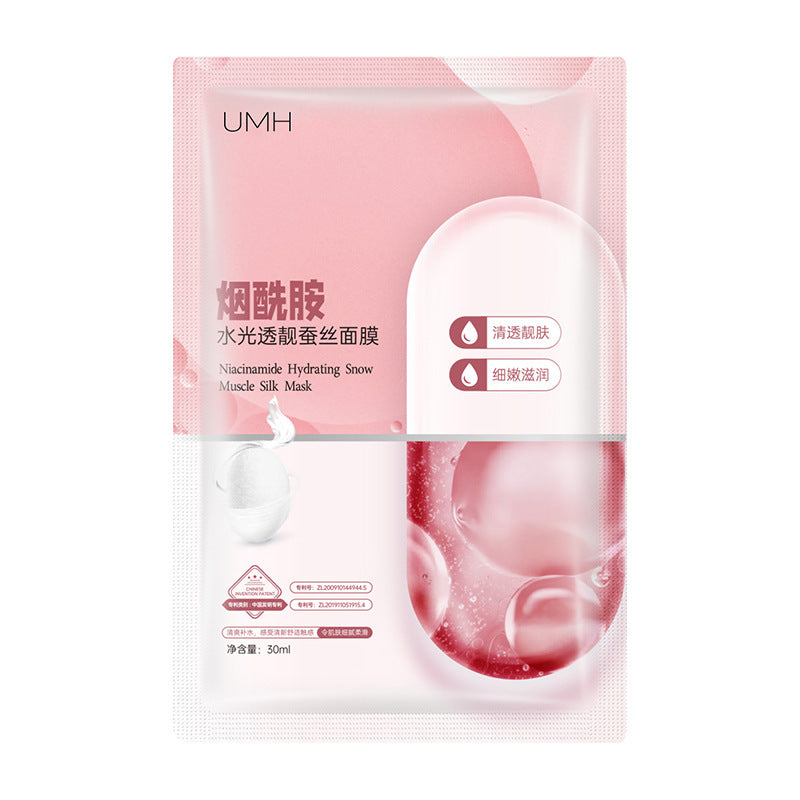 Pack of 2 Niacinamide Hydrating Silk Face Mask with Moisturizing