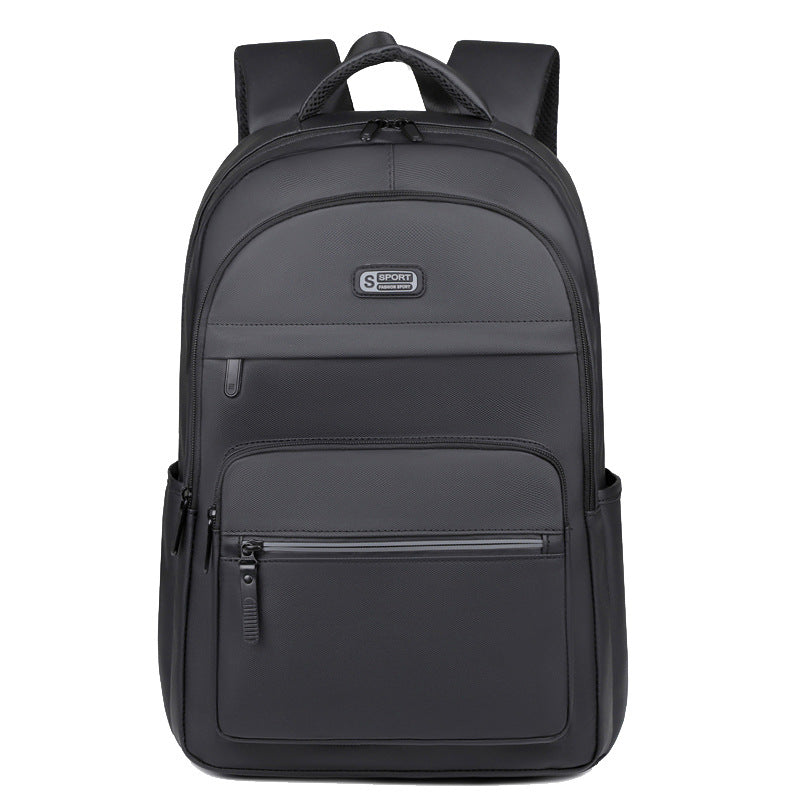 Men's Solid Color Backpack with Large Capacity Computer Storage