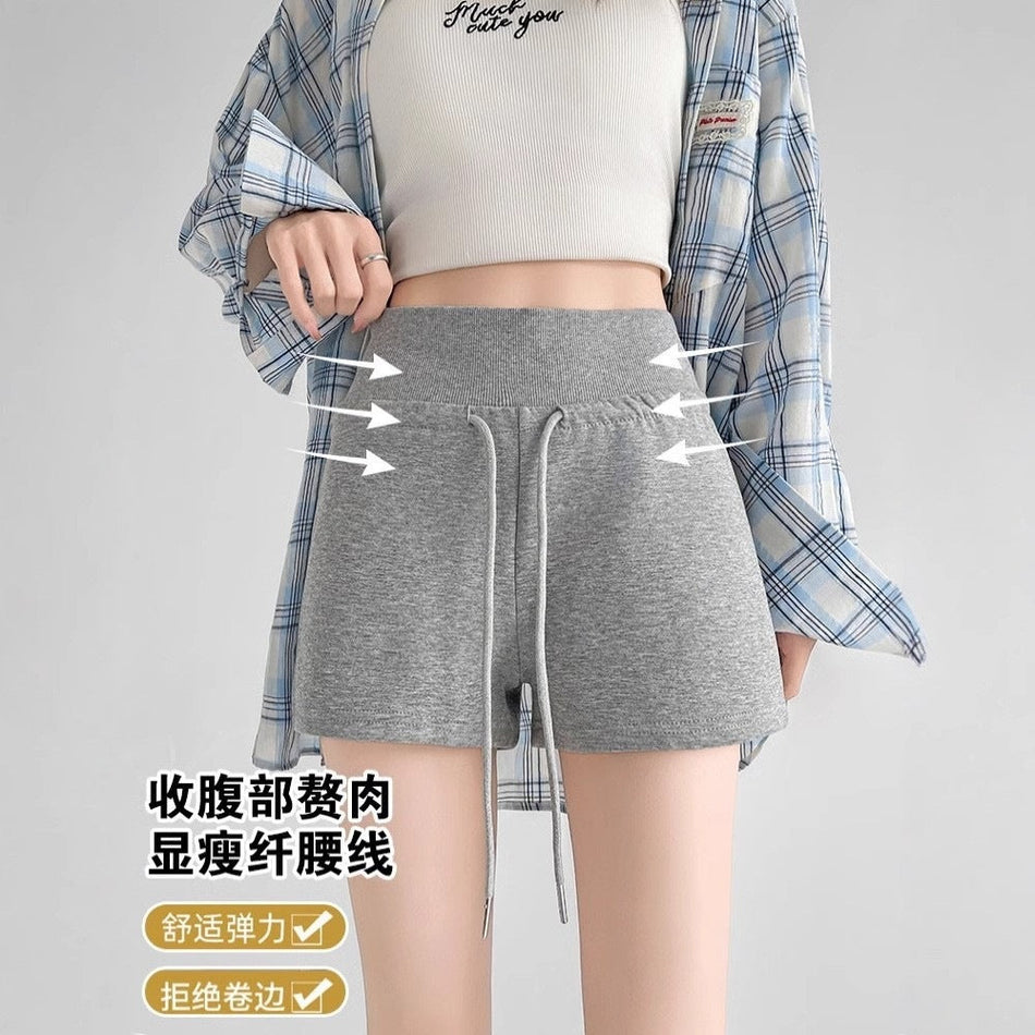 Women's High-Waist Drawstring Casual Cotton Shorts