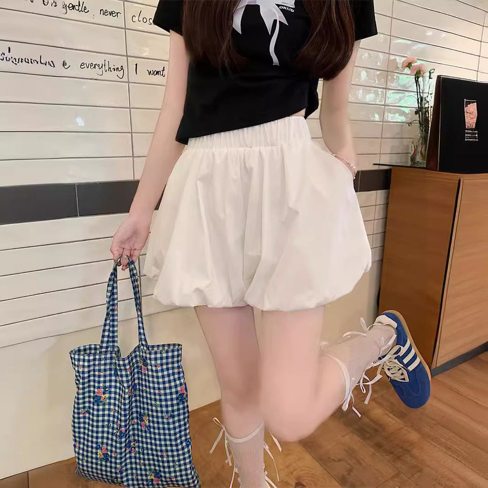 Women's A-Line Wide-Leg Lantern Shorts Casual Pants