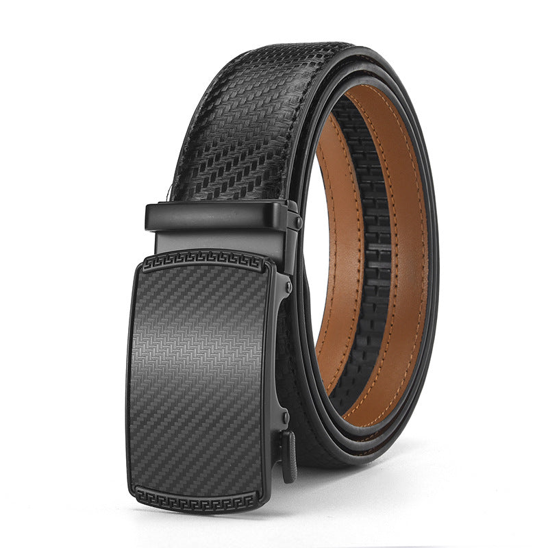 Men's Genuine Leather Belt with Automatic Buckle Design