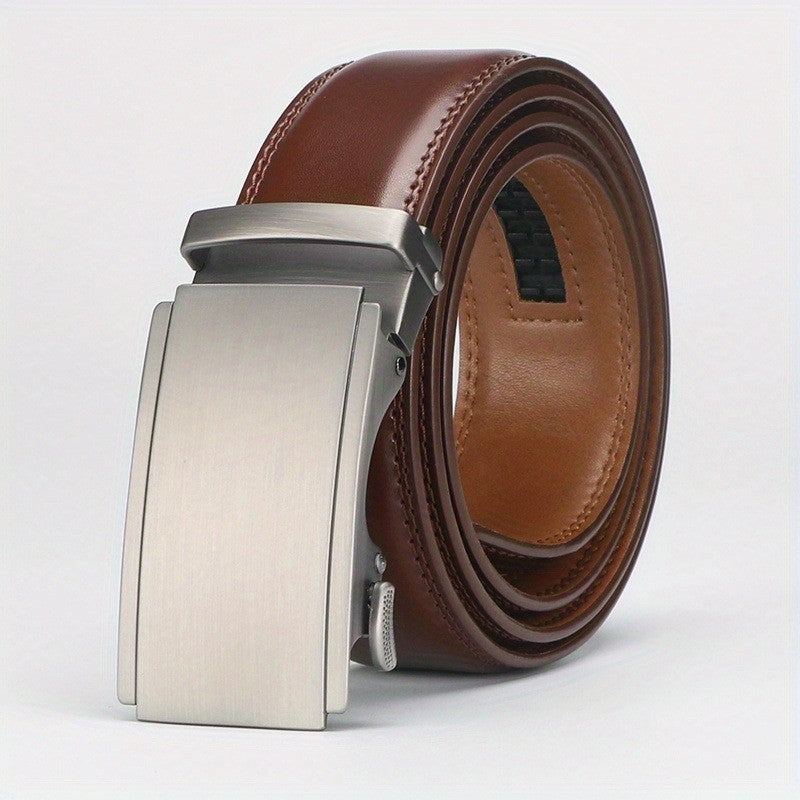 Men's Genuine Leather Belt with Automatic Buckle Business Style
