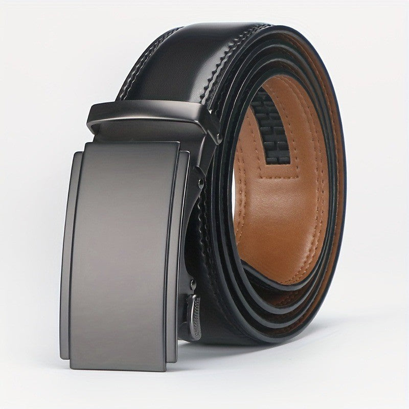 Men's Genuine Leather Belt with Automatic Buckle Business Style