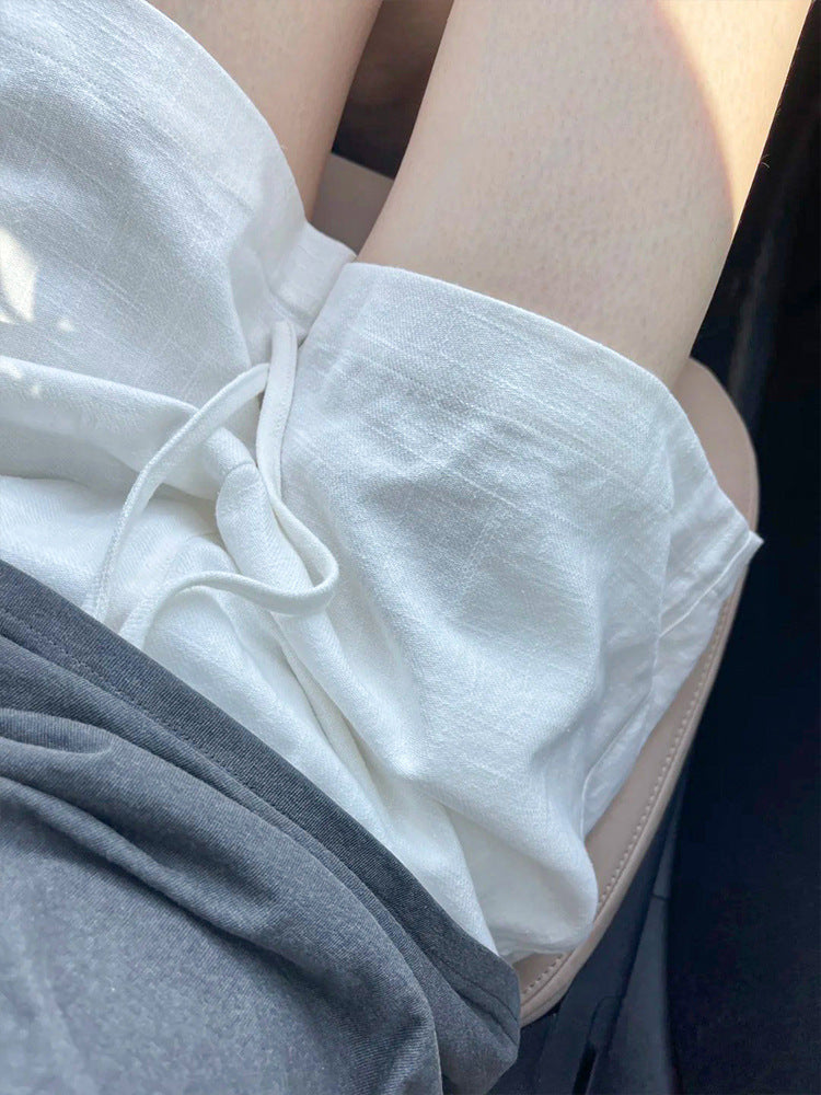Women's High-Waist Cotton Casual Bermuda Shorts