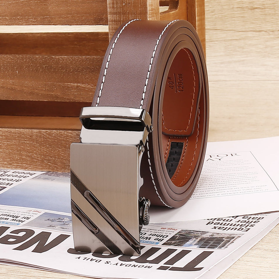 Men's Genuine Leather Belt with Simple Business Style Design