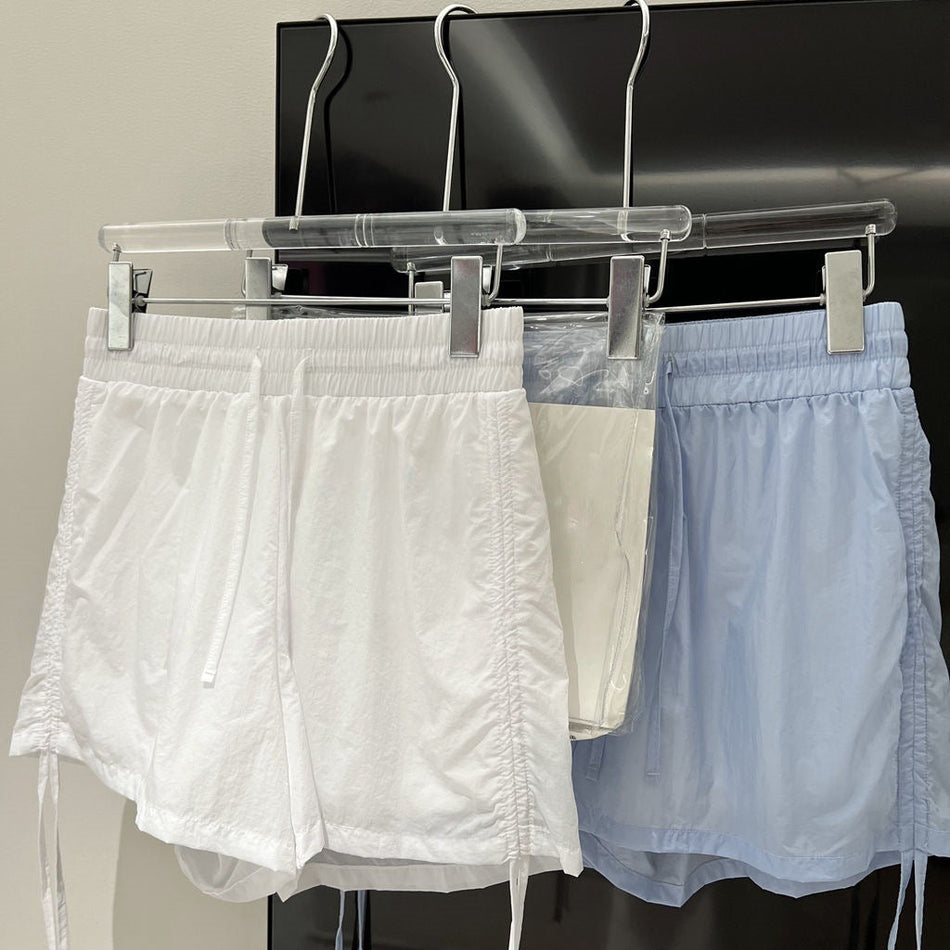 Women's Contrast Trim Double-Layer Sports Shorts