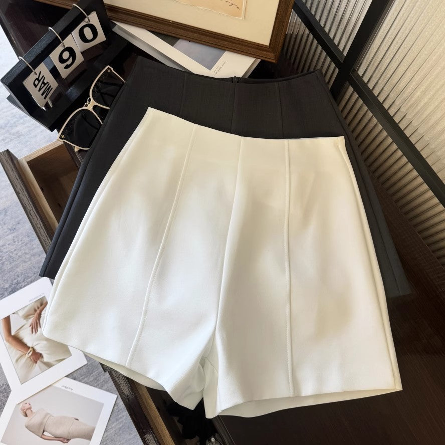 Women's High-Waist Straight-Leg Suit Shorts