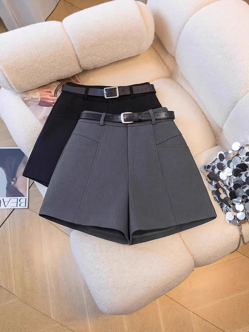 Women's High-Waist A-Line Wide-Leg Suit Shorts