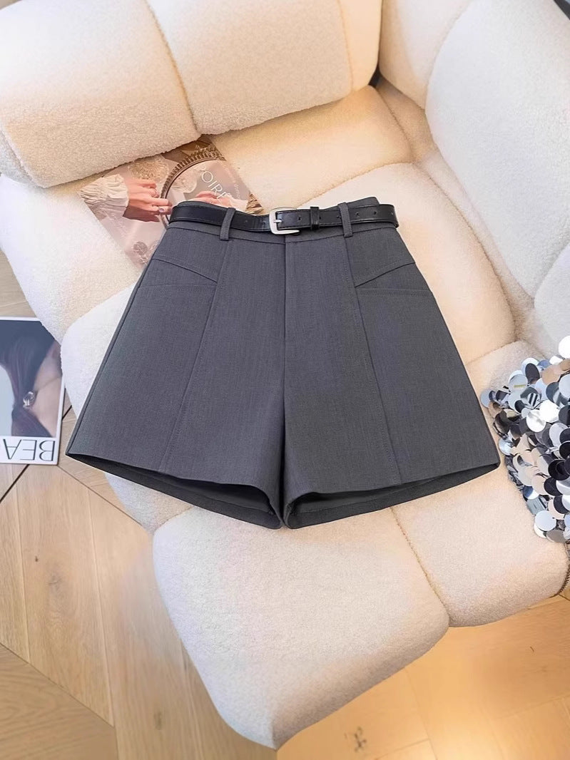 Women's High-Waist A-Line Wide-Leg Suit Shorts