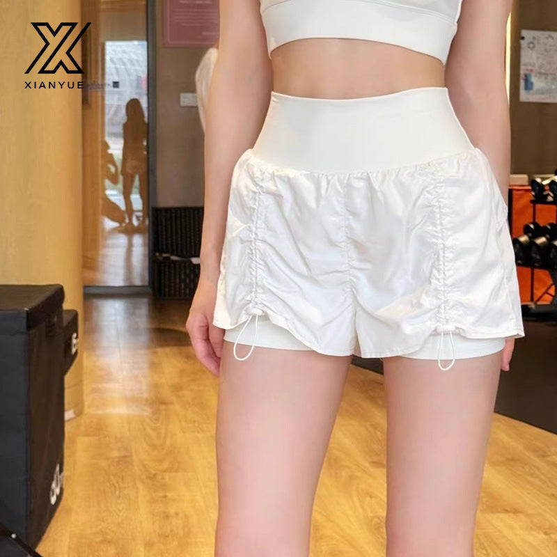 Women's Drawstring Yoga Sports Shorts with Stretch Fit