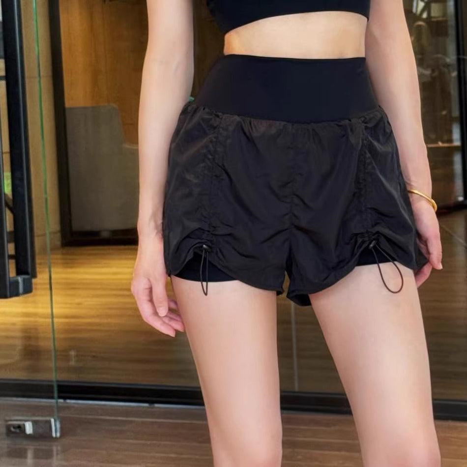 Women's Drawstring Yoga Sports Shorts with Stretch Fit