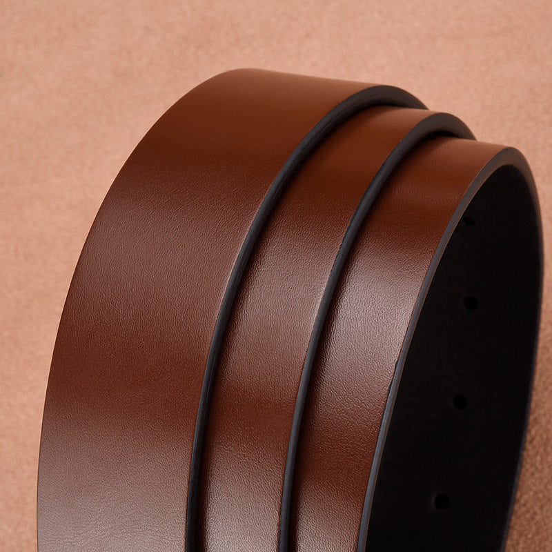 Men's Cowhide Leather Belt for Business Casual and Jeans