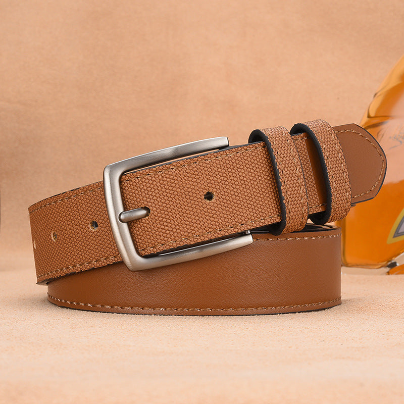 Men's PU Leather Belt with Retro Pin Buckle Design
