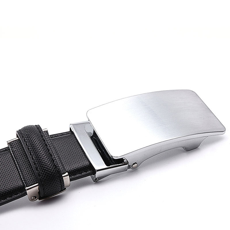 Men's Genuine Leather Business Belt with Automatic Buckle Design