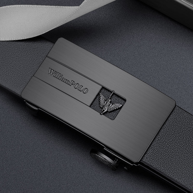 Men's Genuine Leather Belt with High-End Alloy Buckle Design