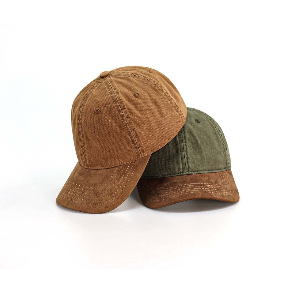 Japanese Suede Patchwork Canvas Baseball Cap