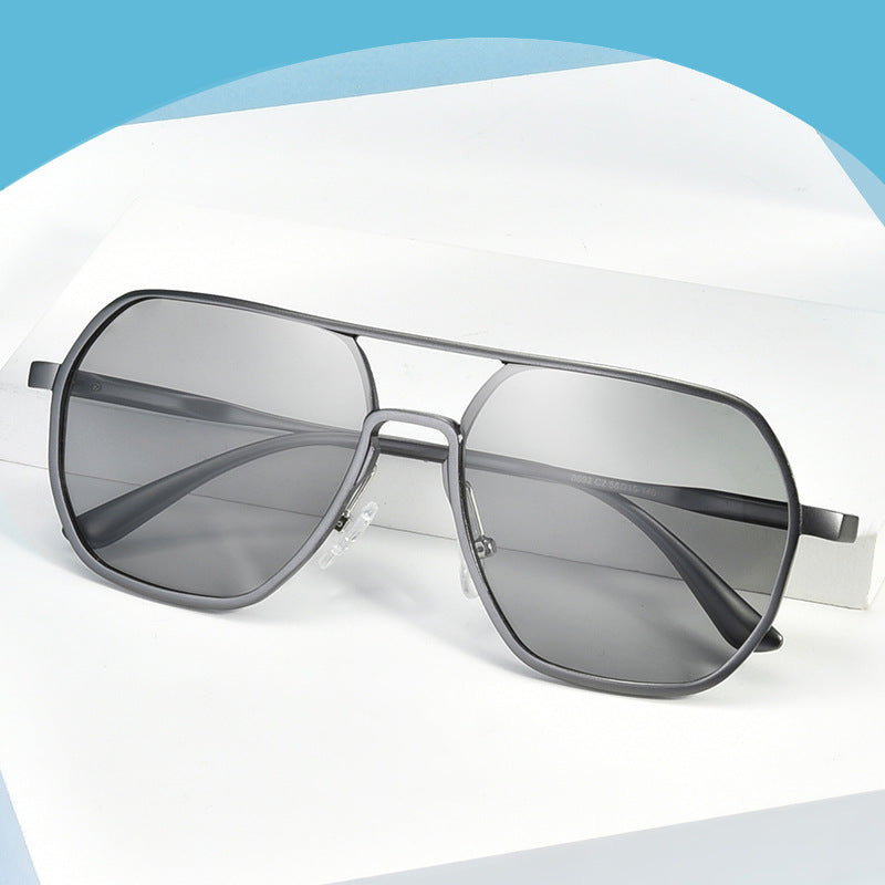 Aluminum-Magnesium Irregular Frame Sunglasses for Men