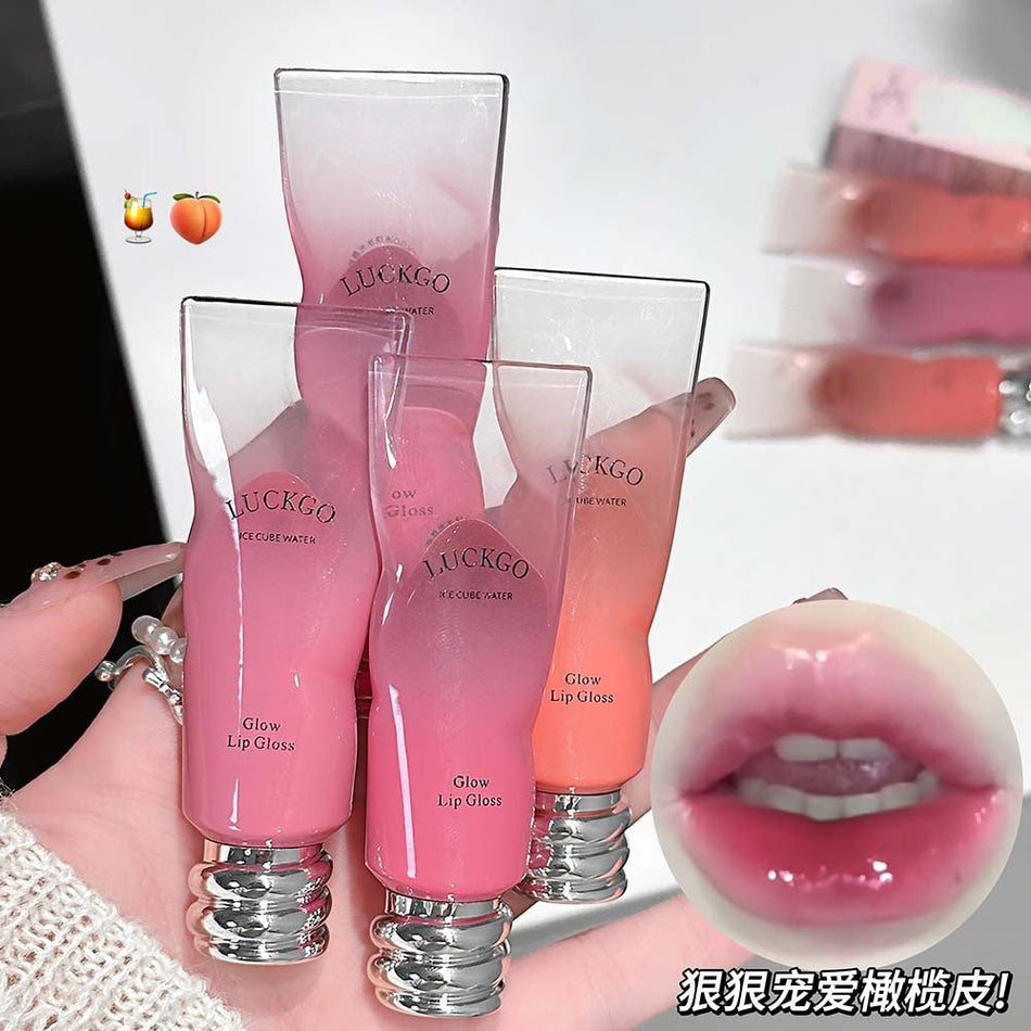 Luckgo Ice Cube Water Gloss Lip Glaze with Mirror Shine