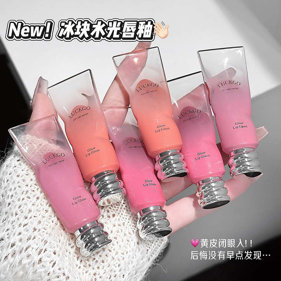 Luckgo Ice Cube Water Gloss Lip Glaze with Mirror Shine