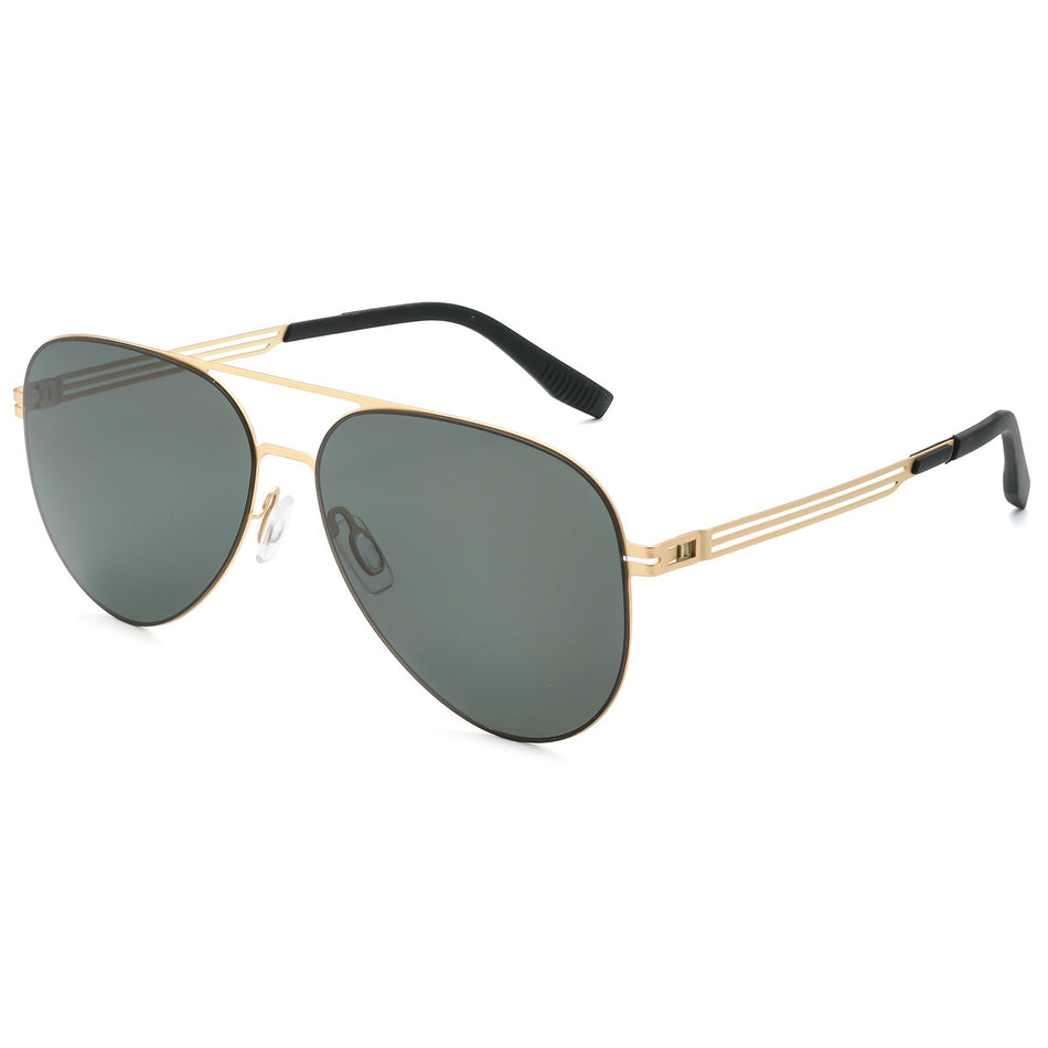 Retro Double-Bridge Aviator Sunglasses with UV Protection