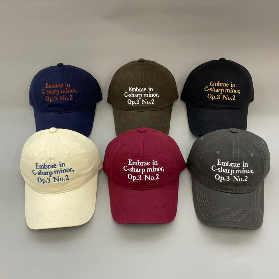 Unisex Retro Cotton Embroidered Wide Brim Baseball Cap