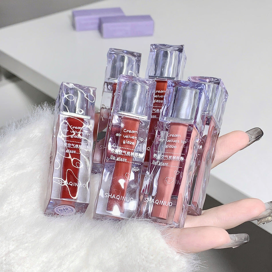 SHAQINUO Velvet Lip Glaze Matte Soft Mist Lip Mud