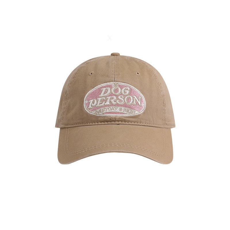Women's Cotton Embroidered Letter Wide Brim Baseball Cap