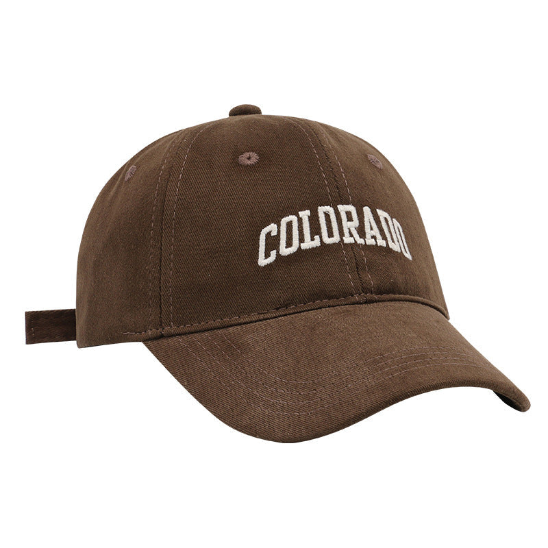 Unisex Sanding Texture Embroidered Baseball Sun Cap