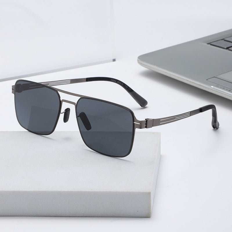Men's Nylon Square Frame Sunglasses with Driving Lens Design