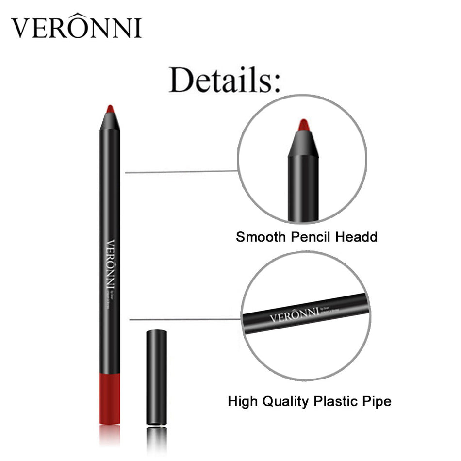 VERONNI Bellini Matte Lip Liner Easy-Glide Longwear Formula
