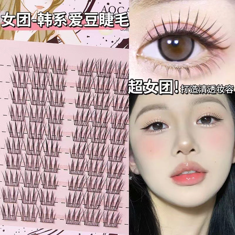 Korean Idol Style Cluster False Eyelashes Three-Step Set