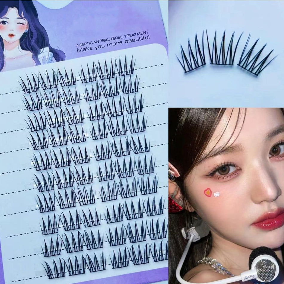 Korean Idol Style Cluster False Eyelashes Three-Step Set